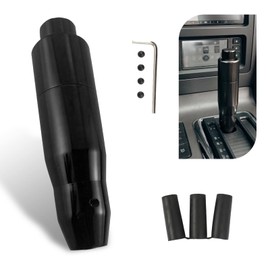 Anyhut 1 PC Car Automatic Shift Lever with Adapter, 1.37" x 5.7" Easy Control Smooth Easy Grip Alloy Shift Knob, Modified Decorative Accessories for Automatic Transmission Cars (Black)