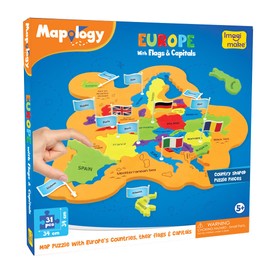 Imagimake Mapology Europe with Capitals - Jigsaw Puzzles for Kids | Educational Toys & Games for Kids 5 6 7 8 9 10 11 12 Years Old | Gifts for Kids
