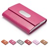 FACATH Business Card Holder for Women, PU Leather & Stainless