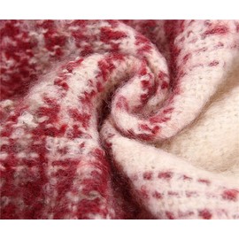 LilyRosa® Large Oversized Winter Tartan Scarf Soft Red Cream Check Plaid Scarves Wrap
