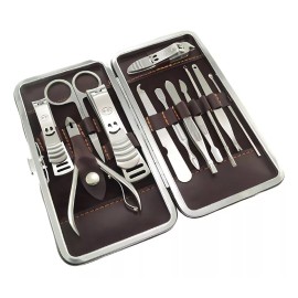 Vematic Set Manicure Pedicure 12 Piezas Acero Inoxidable Con Estuche