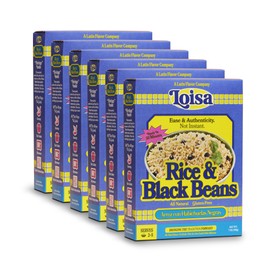 Loisa Rice & Black Beans, Premium Latin Rice & Beans, Non-GMO, No MSG, No Artificial Flavors, No Artificial Colors, Organic Spices, 7 oz, Pack of 6