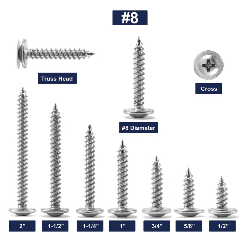 #8 x 1" Wood Screw 500Pcs 410 Stainless Steel Standard