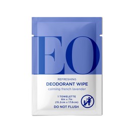 EO 6 Count Organic Lavender Deodorant Wipes Skin Cleaning White Pack
