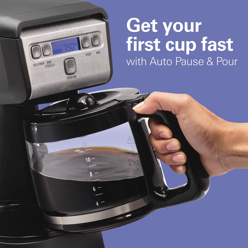 Hamiton Beach 12 Cup Compact Programmable Drip Coffee Maker with