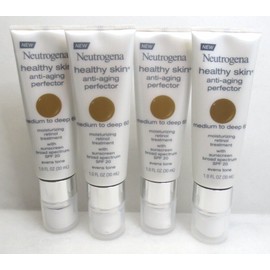 NEUTROGENA HEALTHY SKIN ANTI-AGING PERFECTOR MEDIUM TO DEEP 60 1 OZ - LOT OF 4