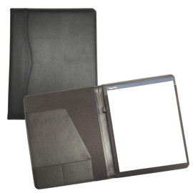 Padfolio Carpeta Organizador Profesional con block de notas incluido, Portafolio, Carpeta Ejecutiva. Piel Sintetica. (ELEGANCE) (Negro, Carta)
