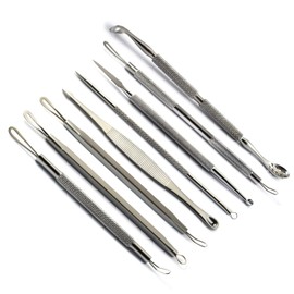 8Pcs Comedone Extractor Blackhead Remover Tools Kit Acne Pimple Blemish Popping Zit Removing Whitehead Manicure Pedicure
