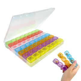 EKIND Multifunctional 56 SeparableCompartments Plastic Organizer Box Storage Case for Nail Diamonds, Beads, Art DIY, Crafts, Jewelry, Convenient to Carry and Retrieve(Colorful)