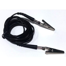 ESD Grounding Cable with Alligator Clip - 8 Feet - Ground Cable Cord with Clip, Earthing, Grounding, ESD, Static Control, EMF Radiation Fabrics, Plug into Your Outlet Grounding Adapter