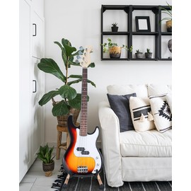 Musbeat Guitar Stand, Acoustic Guitar Stand with Padded Foam, Beech Wood Guitar Stand for Acoustic and Electric Guitars, Wooden A-Frame Floor Stand for Home and Studio