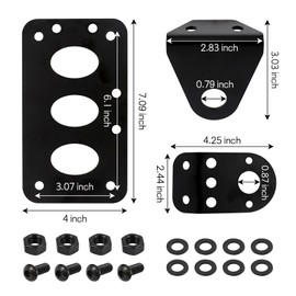 Hbxdeco Motorcycle License Plate Bracket, Side Mount Motorcycle License Plate Holder, Horizontal Vertical Metal Tail Light License Plate Holder Bracket for Most Motorcycles Bikes