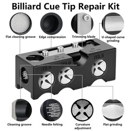 Billiard Cue Tip Shaper, 10-in-1 Pool Cue Repair Tool, Multifunctional Cue Tip Replacement Kit Pool Cue Accessories for Cue Tip Maintenance and Repair
