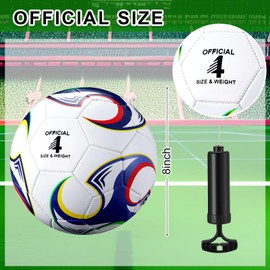 Lunmon 12 Pcs Bulk Soccer Balls with 2 Pump Official Size Deflated Soccer Ball Football for Indoor Outdoor Game Sports Training Back to School Teens Adult Players Birthday Gift(Size 4,Classic 3)