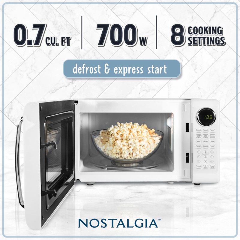 Nostalgia Retro Microwave Oven 0.7 Cu Ft, 700-Watt Countertop Size