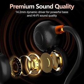 Ortizan Open Ear Headphones Bluetooth 5.3 Wireless Air Conduction Headphones IPX6 Waterproof 19g Lightweight for Running Cycling Workouts - White headphones bluetooth