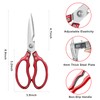 AWinjoy Kitchen Scissors, Heavy Duty Sharp Kitchen Shears Dishwasher Safe,Red