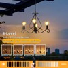 TWINKVILLA Solar Chandelier Outdoor, 4-Lights 23" Rustic Farmhouse Industrial Iron