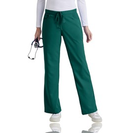 BARCO Grey's Anatomy Women's Riley Pant, Easy Care Medical Scrub Pant w/ 5 Pockets & Flared Leg Hunter Green