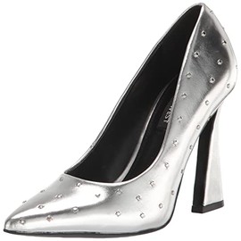 Nine West Women's TENRY Pump, Silver, 8.5