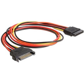 DeLOCK SATA Power Cable Power SATA 15 Pin Male to Female, 0.5 m, 60132