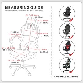 Yixinly Gaming Chair Cover, Set of 4 Gaming Chair Covers, Office Chair Cover, Stretchable, Removable, Washable Gaming Chair Covers, Non-Slip for Computer Chair, Gaming Chair, Swivel Chair (Dark Grey)