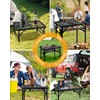Honagu Folding Grill Table, Height Adjustable Metal Picnic Outdoor Table,