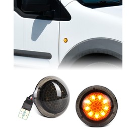 PWOBVZ Amber LED Side Marker Lights for Ford Transit Connect 2010-2021 Smoked Lens Side Fender Repeater Lamps #9T1Z13K376