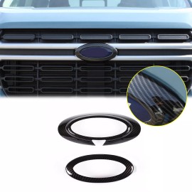 carmotion88 ABS Carbon Front Rear Emblem Ring Cover Badge Trim For Ford Maverick 2022+