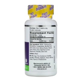 Natrol Biotina 10000 Mcg, Máxima Fuerza Sabor Fresa, 60 Tabletas, Ayuda A Mantener El Metabolismo Y Ayuda A Convertir Los Alimentos En Energía, Promueve Cabello, Piel Y Uñas Saludables