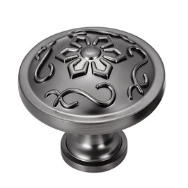 YCSJ Round Nobs- 10 Pack / 1.26 Inch, Brushed Gunmetal Kitchen Door Pulls, Trendy Cabinet Knobs for Office,Home Furnitures Decorative Knobs and Drawers