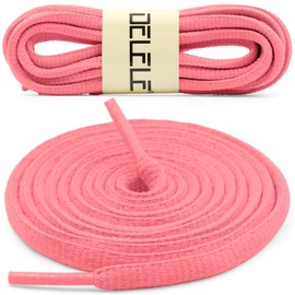 DELELE 2 Pair Oval Shoes laces Half Round 1/4" Athletic Shoelaces Shoe Strings Bright Peach-35 inch