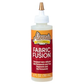 Aleene's Fabric Fusion Glue 4 oz, Permanent and Washable Adhesive, No-Sew Fabric Glue for Clothing, Denim, Polyester, Cotton, Flannel Materials, Dries Flexible