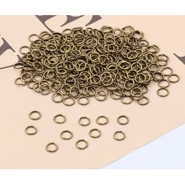 Shapenty 1350PCS Open Jump Rings Connectors Bulk Iron Jewelry Finding Rings for DIY Charm Craft Making Supplies Earring Necklace Bracelet Choker Key Chain (Bronze, 5mm)