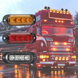 Krtopo 30 x Side Marker Lights 12 / 24 V Trailer Side Light for Lorry / Motorhome / Caravan (Red + Yellow + White)