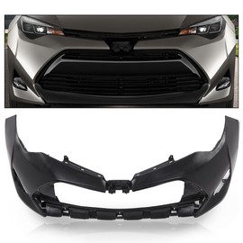 PIT66 Primered Front Bumper Cover, Compatible with Toyota Corolla 2017-2019 Sedan (4-Door) CE, L, LE & XLE Models Only TO1000423, 5211903907, 191275231968