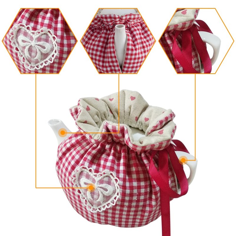 HIGHAWK Set of 2 Tea Cozy Teapot Covers Thermal Dustproof