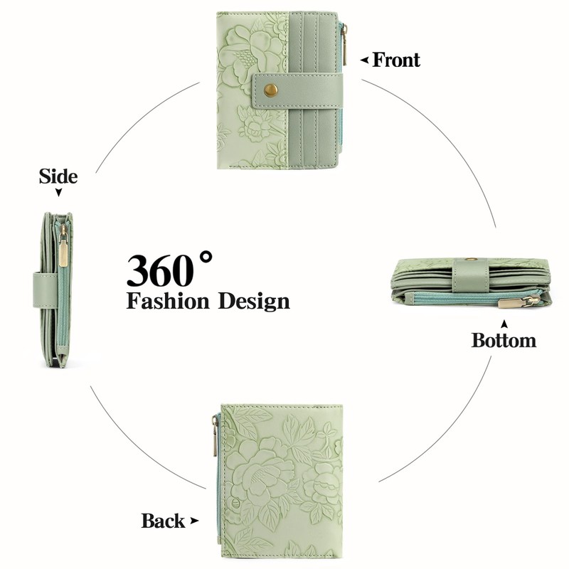 SENDEFN Small Wallets Women RFID Blocking Leather Bifold Credit Card