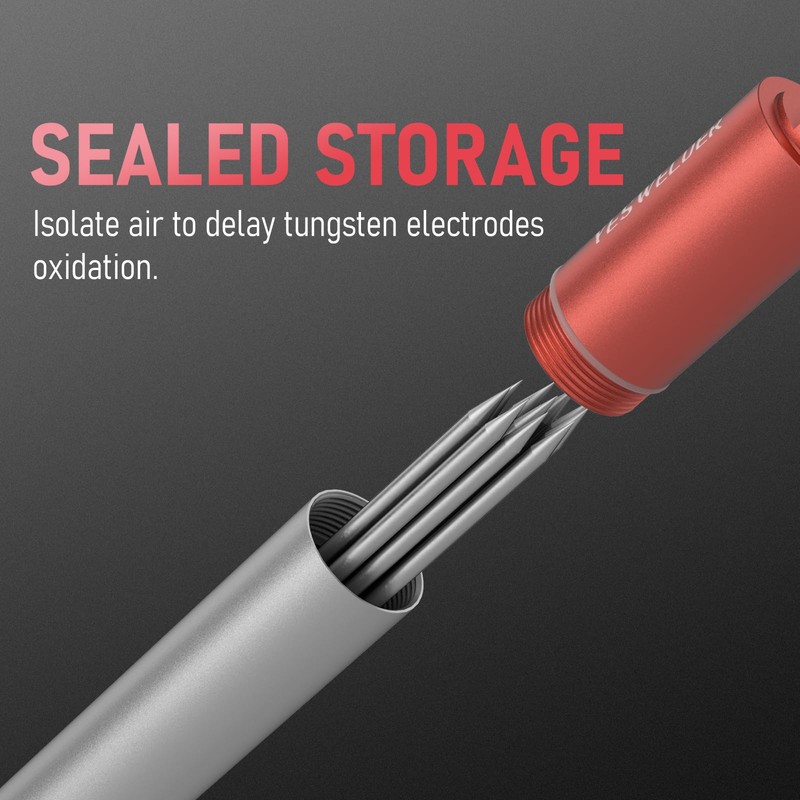 YESWELDER TIG Tungsten Electrode Red Storage Tube for WT20 Welding