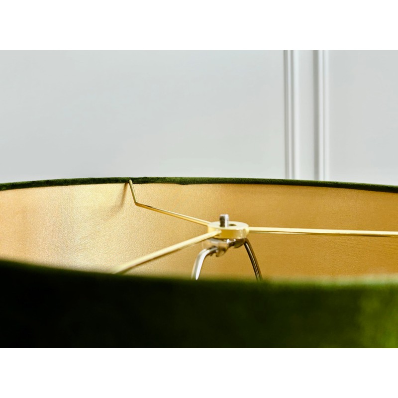 Tristan Home Premium Velvet Drum Lamp Shade with Fringe (Olive