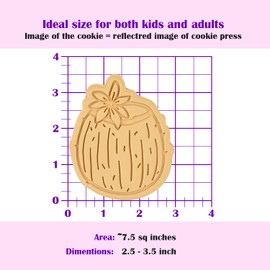 Coconut cookie cutter - Fruits and food series - Dishwasher safe, 15mm deep Cookie cutter, Image press and Storage clip - Marshmallow Bliss