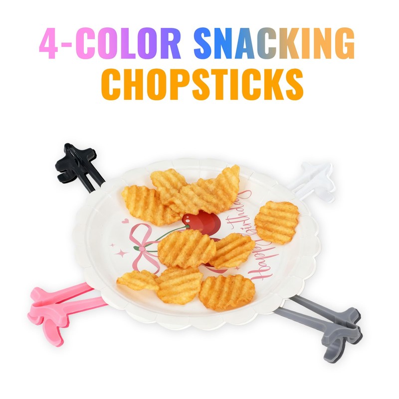 Finger Chopsticks for Snacking,6PCS Reusable Snack Grabber Chip Helper Tool