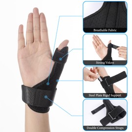 HOMEE Thumb Brace Stabilizer, Adjustable Thumb Spica Support Brace Stabilizer for Pain, Sprains, Arthritis, Tendonitis, Finger Splint Brace Support Fits Left or Right Hand