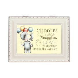 Cottage Garden Cuddles Kisses Snuggles Love Ivory Colored Keepsake Music Box Plays You Light Up My Life