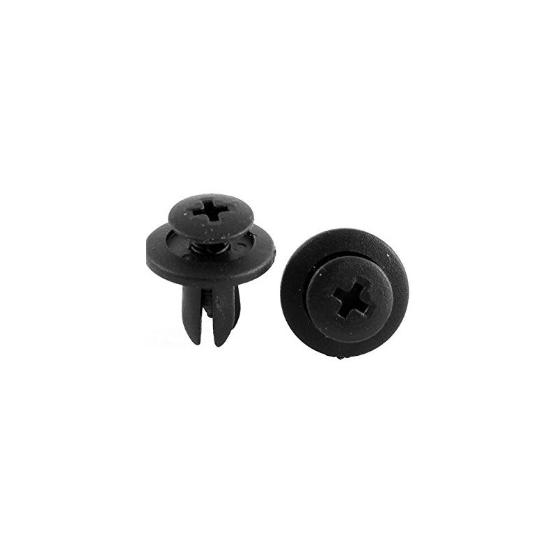uxcell 20 Pcs Black Plastic Rivet Clips 6mm x 11mm