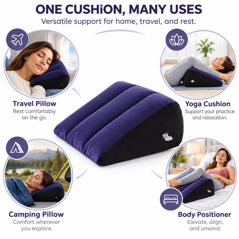 Inflatable Wedge Pillow for Travel & Rest – Portable Body