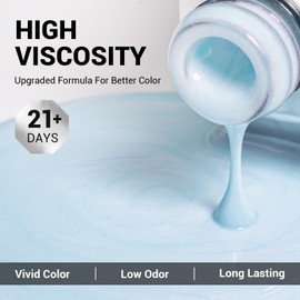 MelodySusie Shimmer Pearl Blue Gel Nail Polish, 0.5fl oz Soak Off UV LED Thread Effect Swirl Shell Blue Gel Polish Gift for Women Nail Art Manicure Salon DIY Nail Design Decoration at Home-A1102