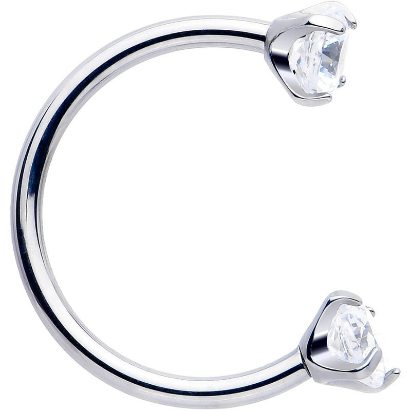 BODY CANDY BODY JEWELRY Double Gem Titanium Horseshoe Nose Ring