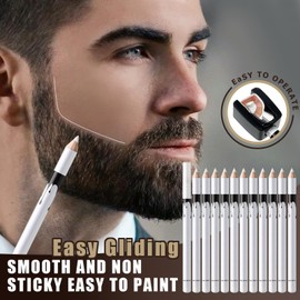 Noerrors 12Pcs White Barber Pencil Set Magic Hairline Pencils for Lineup Beard Shaping Guide Pen with Sharpener Barber Chalk for Men Hair Makeup Design