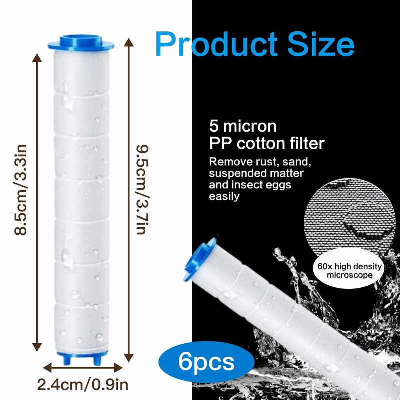 Lotbun Shower Filter 6pcs, Duschfilter Wasserfilter Dusche Duschkopf Filter Shower